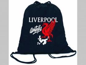 Liverpool Antifa  ľahké sťahovacie vrecko ( batôžtek / vak ) s čiernou šnúrkou, 100% bavlna 100 g/m2, rozmery cca. 37 x 41 cm